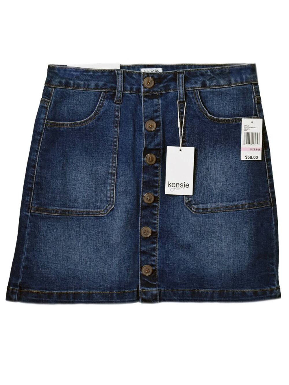Kensie Jeans Women’s Mini Skirt Indigo Denim Size 6 (28) NEW - Picture 3 of 5